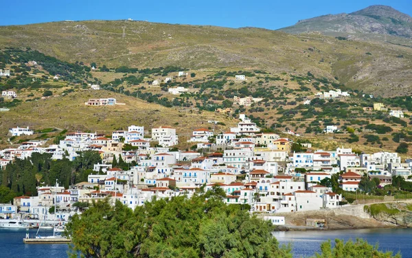 Landskap Batsi Andros Island Cyclades Grekland Grekiska Sommardestination — Stockfoto