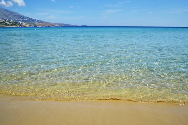 Chrisi Ammos Plaj Manzara Altın Kum Anlamına Gelir Andros Adası — Stok fotoğraf