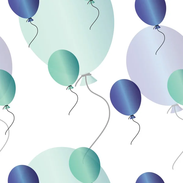 Mavi ve turkuaz balonlar vektör ile sorunsuz desen — Stok Vektör