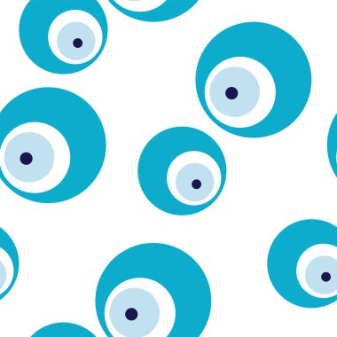 Mavi şeytani göz vektörüyle kusursuz desen 