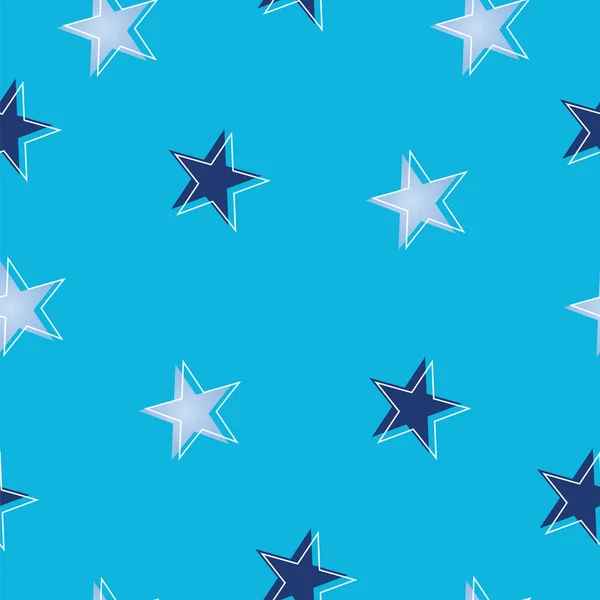 Bezproblémový vzor s hvězdami v modrých barvách — Stockový vektor