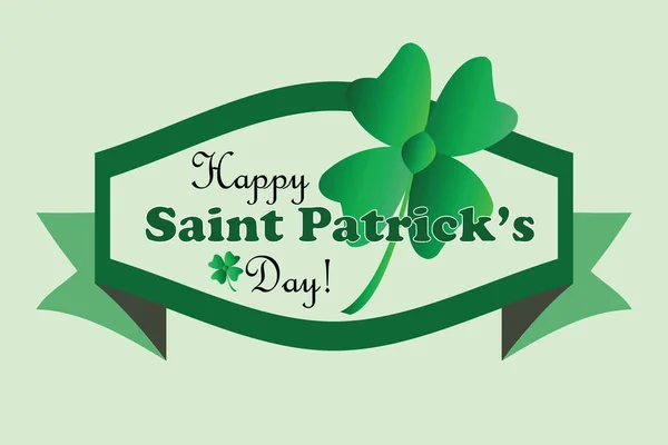 Happy Saint Patricks Day Vector-fyra Leaf Lucky Clover-Irish Celebration — Stock vektor