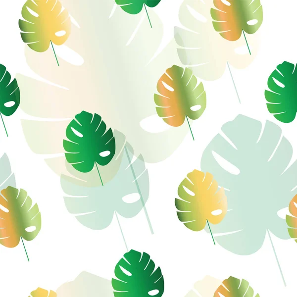 Naadloze patroon met tropische bladeren vector-exotische groot blad-zomer thema — Stockvector