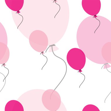 pembe balonlar vektör ile dikişsiz desen