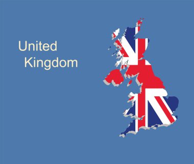 İngiltere harita vektör İngiliz bayrağı ile 