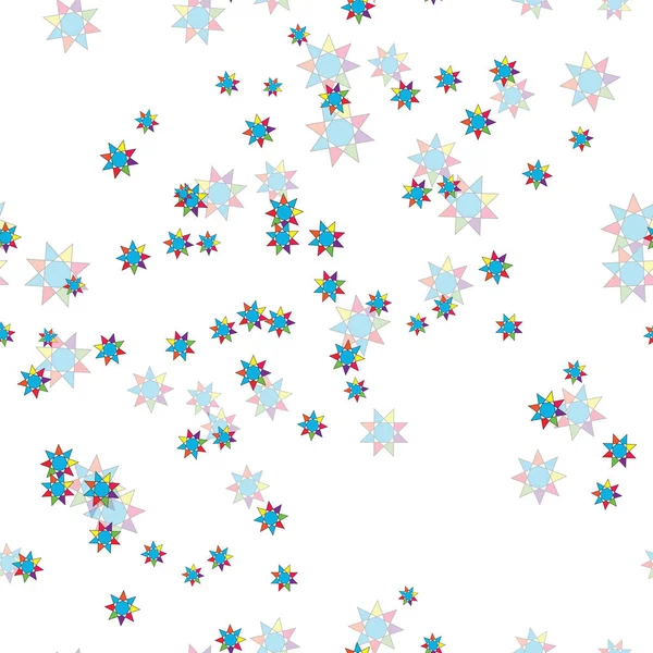 Patrón sin costuras con pequeñas estrellas vector en múltiples colores — Vector de stock