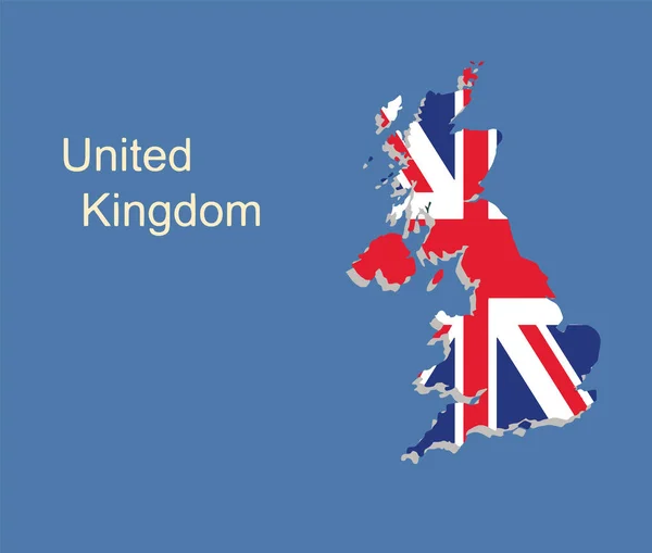 Reino Unido mapa vector con la bandera inglesa — Vector de stock