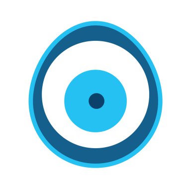 Mavi şeytani göz vektörü beyaz arkaplanda izole edildi 