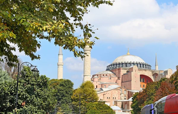 Parte Hagia Sophia Atrás Das Árvores Istambul Turquia — Fotografia de Stock