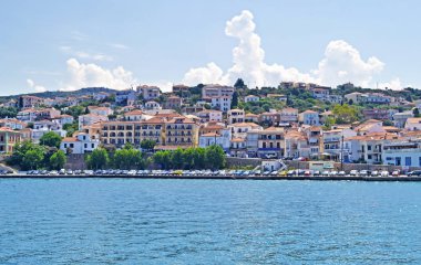 Pylos kasabası Messinia Moreloponnese Yunanistan 'ın manzarası