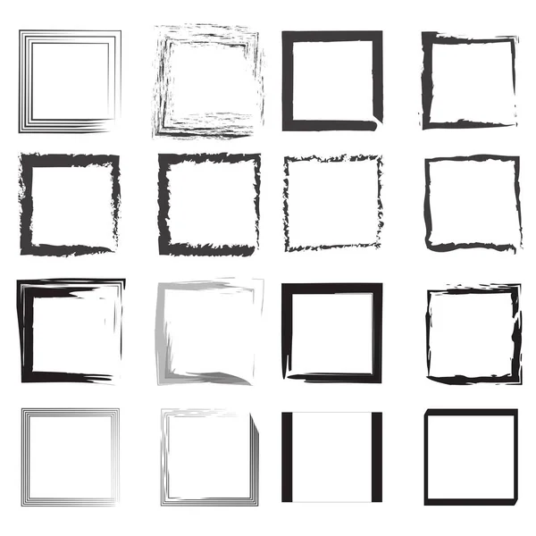 Black White Borders Vector Set Multiple Shapes — Stock Vector