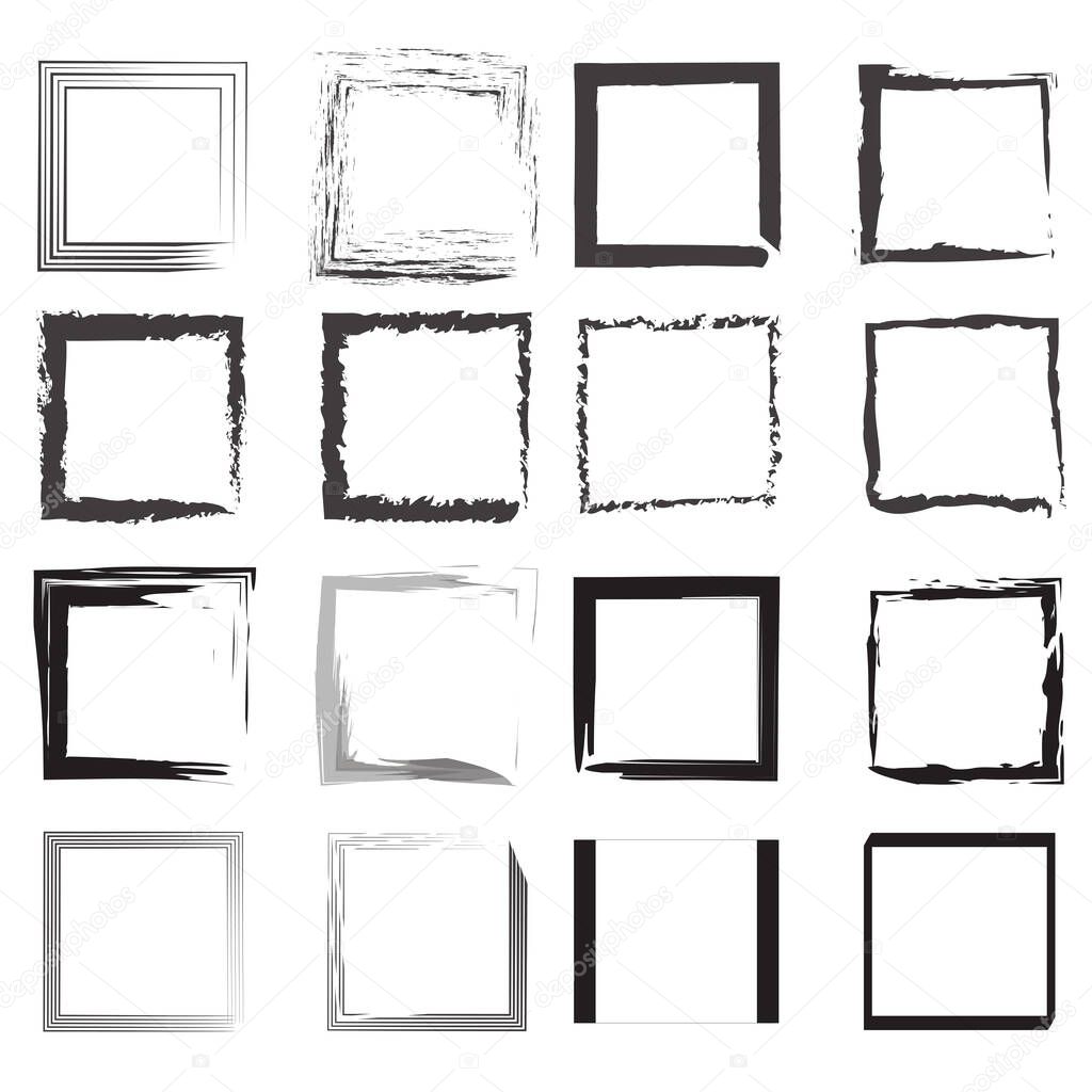 black and white borders vector set in multiple shapes