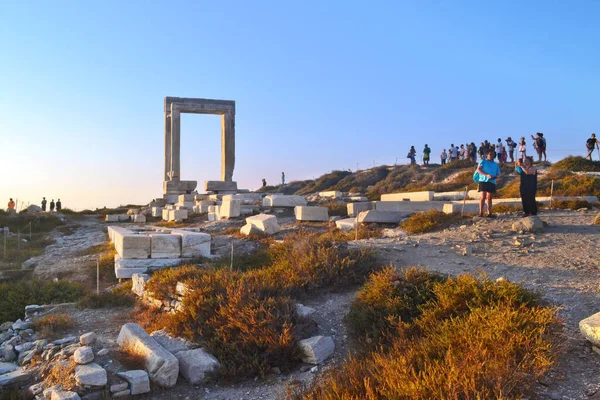 Naxos Grecia Agosto 2015 Antigua Portara Gran Puerta Isla Naxos —  Fotos de Stock