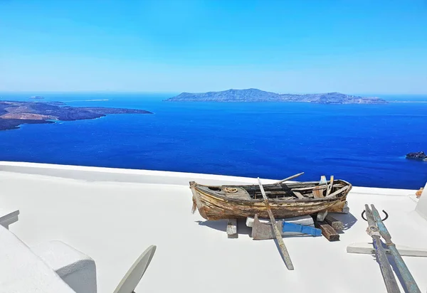 Paisagem Marítima Mar Egeu Vista Aldeia Oia Santorini Grécia — Fotografia de Stock