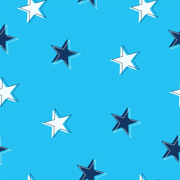 Blaues Thema Nahtloses Muster Mit Blauem Sternenvektor — Stockvektor