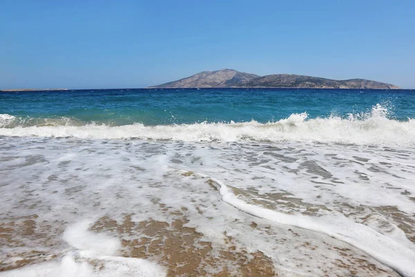 Ondas Praia Ilha Kato Koufonisi Grécia Famoso Destino Verão Grego — Fotografia de Stock