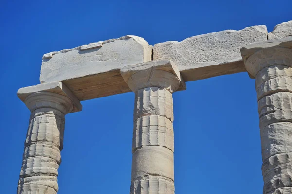 Templo Poseidón Cabo Sounion Ática Grecia — Foto de Stock