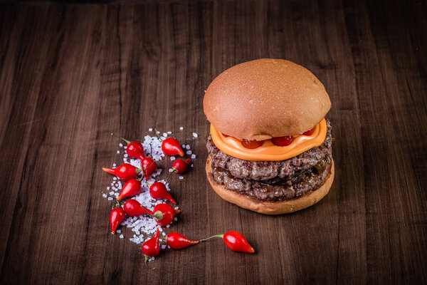 Double craft beef burger 