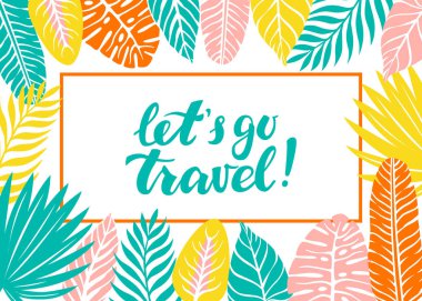 Elle çizilmiş yazı seyahat gidelim. Vektör hat.