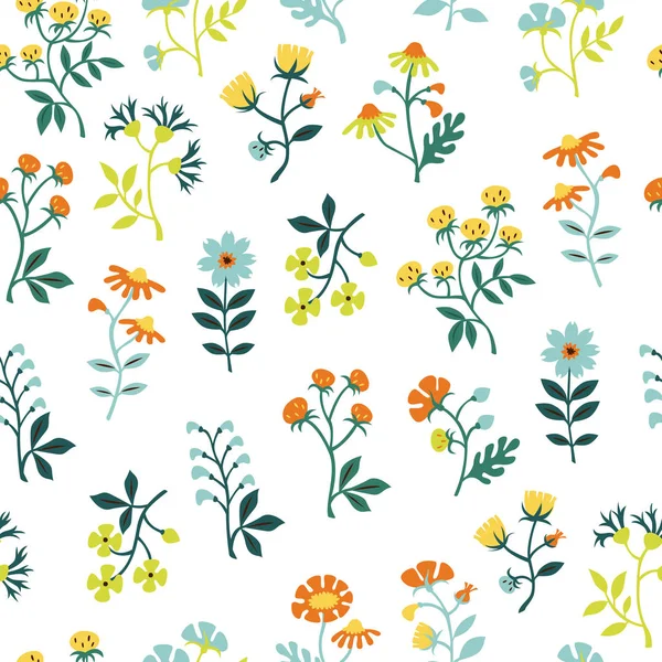 Motif Floral Sans Couture Illustration Vectorielle Dessinée Main — Image vectorielle