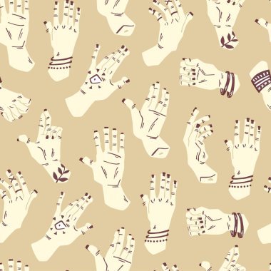 Eller desen illüstrasyon arka plan. Çizilmiş vektör çizim el.