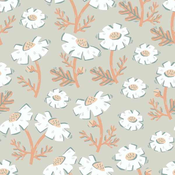 Motif Floral Sans Couture Illustration Vectorielle Dessinée Main — Image vectorielle