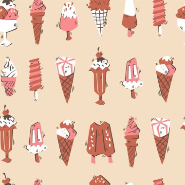 Farklı bir dondurma ile sorunsuz arka plan.