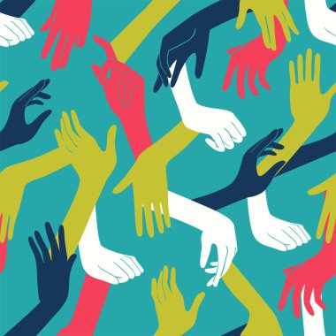 Kadının el sorunsuz arka plan. Çizilmiş vektör çizim el