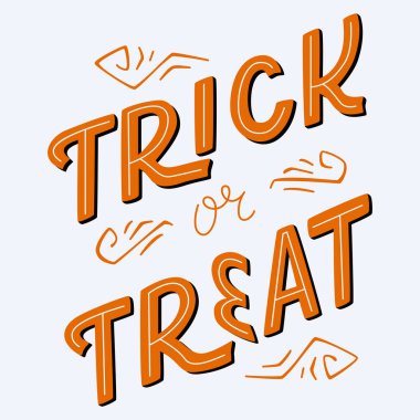 Cadılar Bayramı 'nda şaka mı şeker mi kartı mı? İzole Resimler.