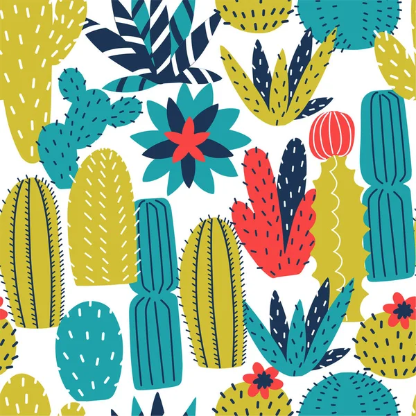 Cactus Succulents Motif Sans Couture Fond Vectoriel Vecteurs De Stock Libres De Droits