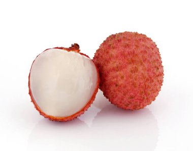  Lychee (Çin chinensis) beyaz arka plan üzerinde