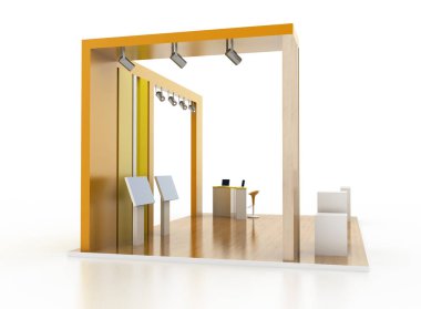 Fuar Standı beyaz, orijinal 3B oluşturmayı ve modelleri