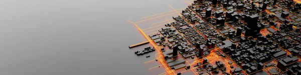 Tekno Mega Şehir Kentsel Geleceksel Teknoloji Kavramları Orijinal Tasarım — Stok fotoğraf