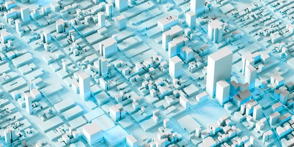 Techno Mega Miasto Koncepcje Technologii Miejskich Futurystycznych Oryginalne Renderowanie — Zdjęcie stockowe