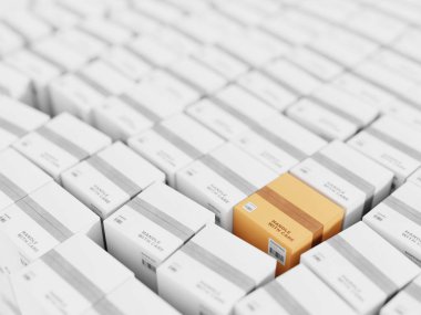 Sonsuz Denizcilik kutuları, ulaşım ve lojistik kavramı, orijinal 3d render illüstrasyon