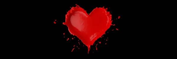 Liquid Heart Love Feelings Concepts Original Rendering — Stock Photo, Image