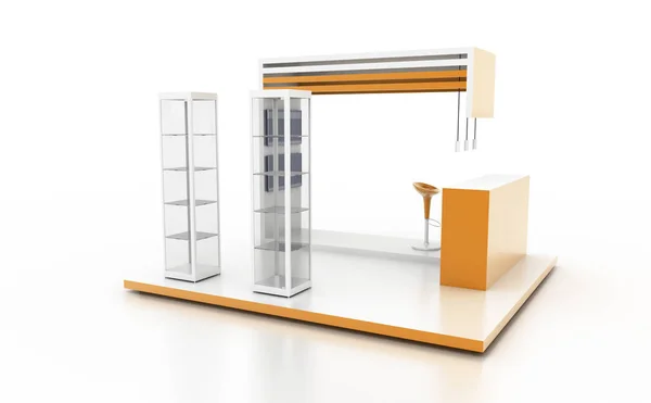 Exhibition Stand White Original Rendering Models — Stock Photo, Image