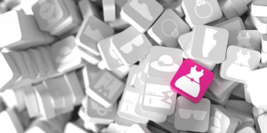 Moda ve Aksesuar kavramlar, 3d işleme arka plan