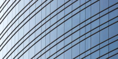 Modern cam ofis kompleksi, kentsel fotoğraf ve mimari arka plan, tam kare Binası