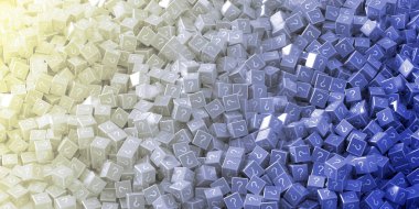 Sonsuz soru işaretleri, orijinal 3d render illüstrasyon
