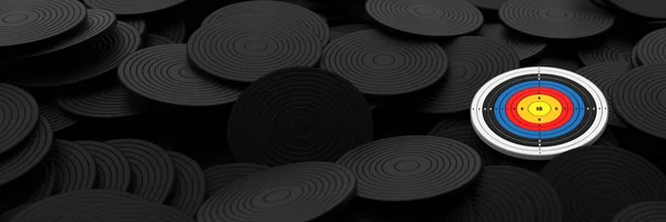 3D dartboards circles icons, goal concept