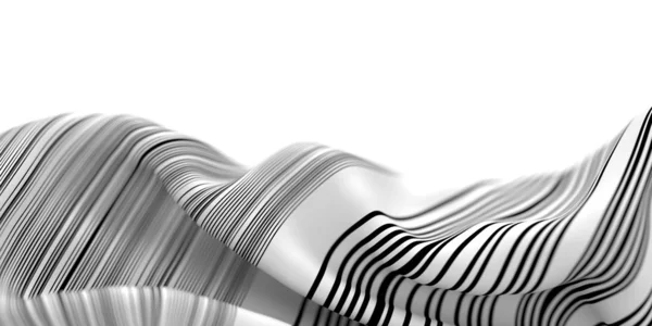 Abstract Background Fluid Organic White Shape Black Stripes Original Rendering — Stock Photo, Image