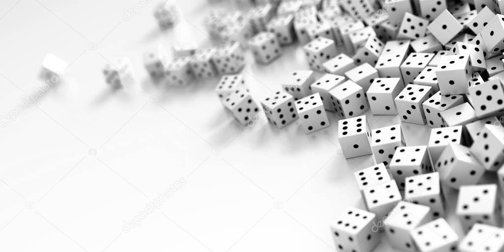 Infinite dices background, 3d rendering