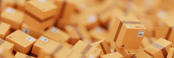 Sonsuz Denizcilik kutuları, ulaşım ve lojistik kavramı, orijinal 3d render illüstrasyon