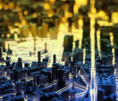 fütüristik şehir binaları modeli abstract, yakın çekim 