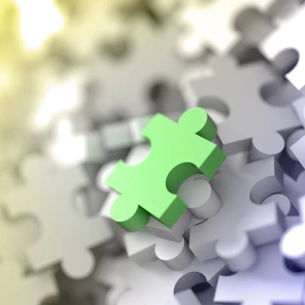 Bianco Verde Sfondo Puzzle Pezzi Puzzle — Foto Stock