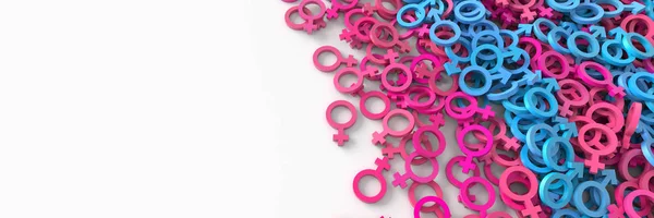 Kleurrijke Roze Blauwe Mannelijke Vrouwelijke Oneindige Borden Rendering — Stockfoto