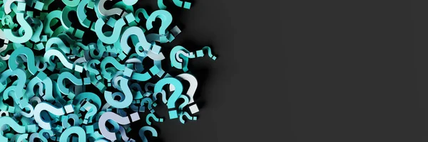 Blue Question Marks Rendering Illustration — Stock Photo, Image