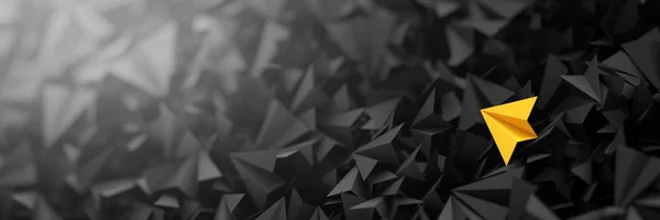 3d origami kağıt uçaklar siyah ve sarı 