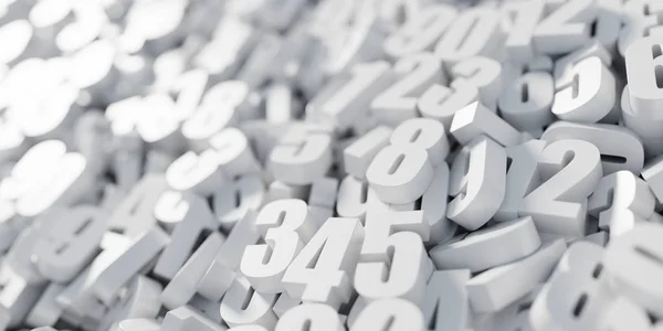 3D beyaz matematik numaraları arka plan